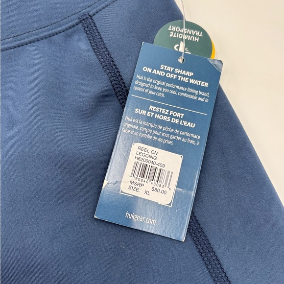 Huk Reel On Performance Leggings Women's XL Blue Fishing Athletic NWT $80 - Picture 3 of 10